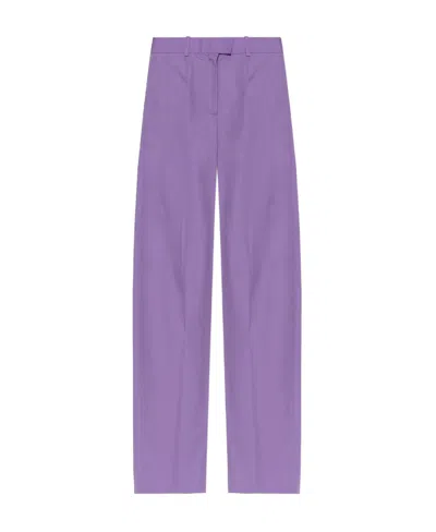 Attico The  Pressed Crease Tailored Trousers In Purple