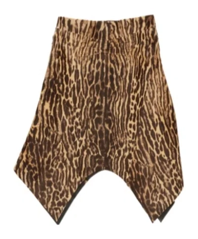 Attico The  Printed Skirt In Brown