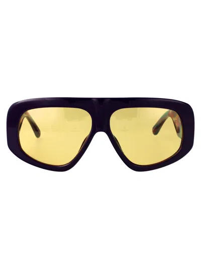 Attico The  Purple Acetate Sunglasses In Orange