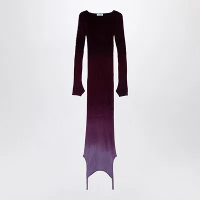 ATTICO THE ATTICO PURPLE/BURGUNDY CONVERTIBLE DRESS BLEND