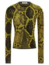 Attico Python Jacquard Cardigan Sweaters And Cardigans Yellow In Animal Print