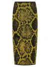 Attico Knee-length Bodycon Python Print Skirt In Multi