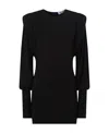 Attico The  Quinn Fitted Crewneck Mini Dress In Black