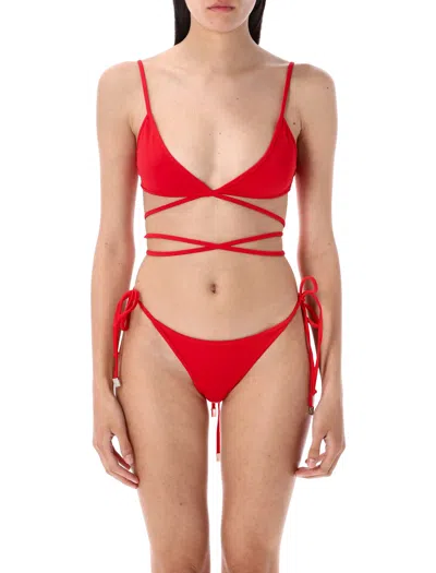 Attico The  Red Laces Bikini