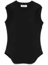 Attico Mirna Cutout Asymmetric Sleeveless Dress In Black