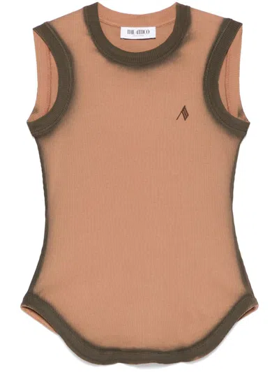 Attico The  Reese Tank Top In Brown