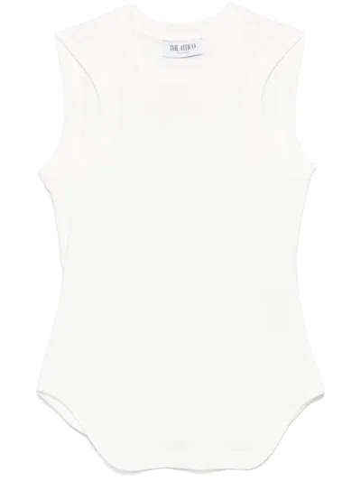 Attico Reese Cotton Jersey Tank Top In White