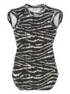 Attico Zebra Print Form-fitting Sleeveless Tank Top