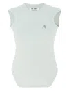 Attico Reese Mint-colored Cotton Jersey Tank Top In Blue