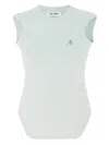 Attico Reese Mint-colored Cotton Jersey Tank Top In Green