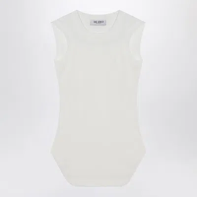 Attico Reese White Jersey Tank Top