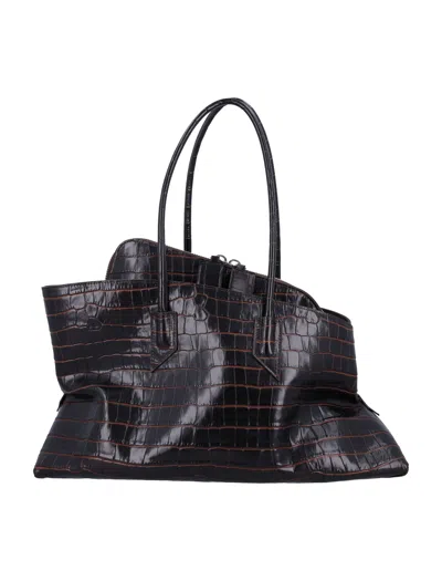 Attico The  Refined Architectural Handbag - Medium Size In Black
