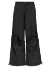 Attico Relaxed-fit Black Pants With Adjustable Drawstring In Black
