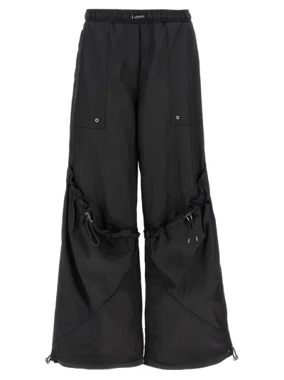 ATTICO THE ATTICO RELAXED-FIT BLACK PANTS WITH ADJUSTABLE DRAWSTRING