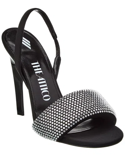 Attico The  Rem Satin Slingback Sandal In Black