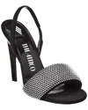 Attico Rem 105mm Crystal-embellished Sandals In Black