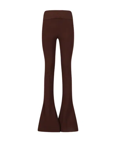 Attico The  Remi Cut Out Flared Trousers In Brown