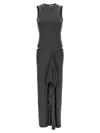 Attico Cut-out Dress - Women's - Viscose In Gray