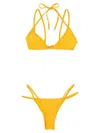 Attico Ribbed Bikini Beachwear Yellow In Yellow