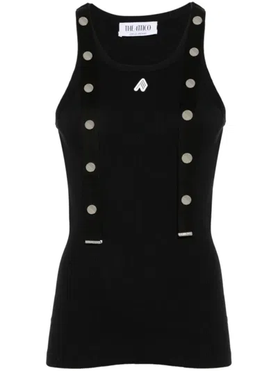 ATTICO THE ATTICO RIBBED BLACK TANK TOP