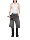 Attico The  Ribbed Cotton Jersey Tank Top With Thermostrass Accent In Grey