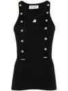 Attico Black Cotton Tank Top