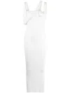 Attico Asymmetrical-neckline Ribbed Midi Dress