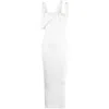 Shop Attico The  Ribbed Jersey Midi Dress - Runway In White