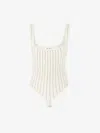 Attico Strass Bodysuit With Geometrical Cuts In Brilliant Thermostrass