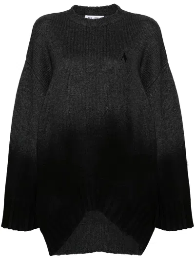 Attico The  Ribbed-knit Mini Dress In Grey Degrade'