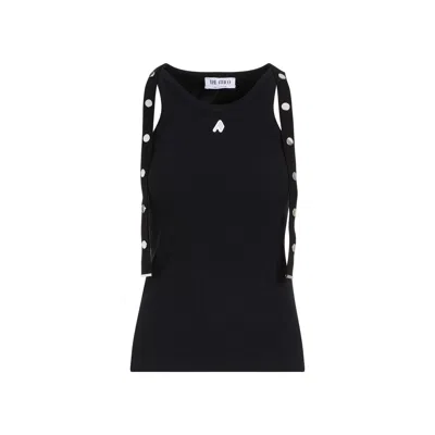 Attico The  Ribbed Tank Top In Black