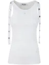 Attico Strap Detail Ribbed Tank Top In White