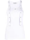 Attico Strap Detail Ribbed Tank Top In White