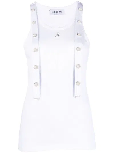 ATTICO THE ATTICO RIBBED WHITE TANK TOP