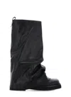 Attico 'robin' Black Boots With Square Toe And Logo Plaque On The Rear In Black