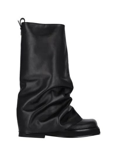ATTICO THE ATTICO "ROBIN" COMBAT BOOTS – BLACK
