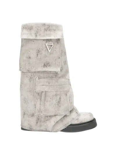 Attico The  Robin Fern Boot Sand Melange In Neutrals