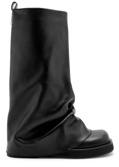 ATTICO THE ATTICO ROBIN LAYERED LEATHER COMBAT BOOTS