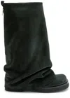 Attico The  Robin Layered Suede Combat Boots