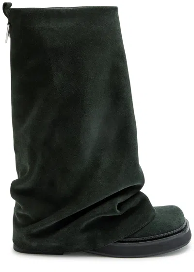 Attico The  Robin Layered Suede Combat Boots