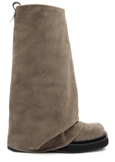 ATTICO THE ATTICO ROBIN LAYERED SUEDE COMBAT BOOTS