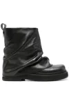 Attico 'mini Robin' Black Ankle Boots With Logo Plaque On The Rear And Pull-tab At The Heel In Black