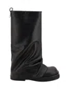 Attico The  Robin Leather Combat Boots In Black