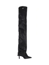 Attico Knee-high Boots With Pointed Toe And Stiletto Heel In Black