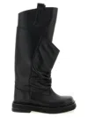 Attico Passeggiata Black Boots With Heel-tab And Rubber Sole In Leather Woman In Black