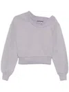 Attico Grey Cotton Logo Sweatshirt In Grey