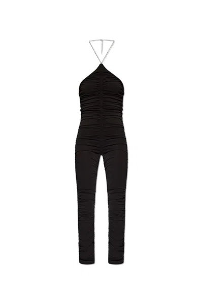 ATTICO THE ATTICO RUCHED HALTERNECK JUMPSUIT