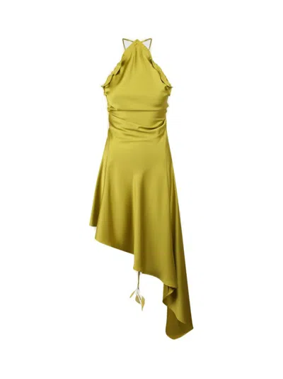 Attico Women's Asymmetric Sleeveless Midi-dress In Yellow