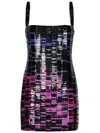 Attico Sequin-embellished Mini Dress In Black