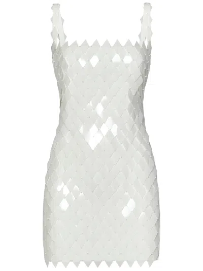 Attico Rue Open-back Embellished Jersey Mini Dress In White
